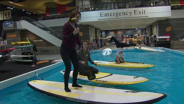 Ana tries paddleboarding at Chicago Boat, RV & Strictly Sail Show
