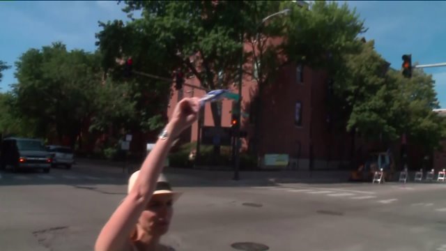 Ana and Windy City Ice Cream hand out free ice cream around town!