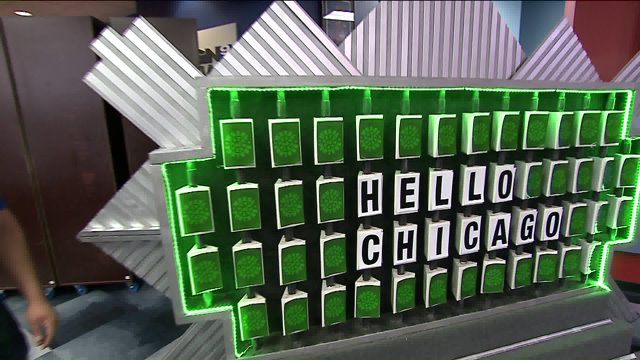 Around Town with a homemade Wheel of Fortune set