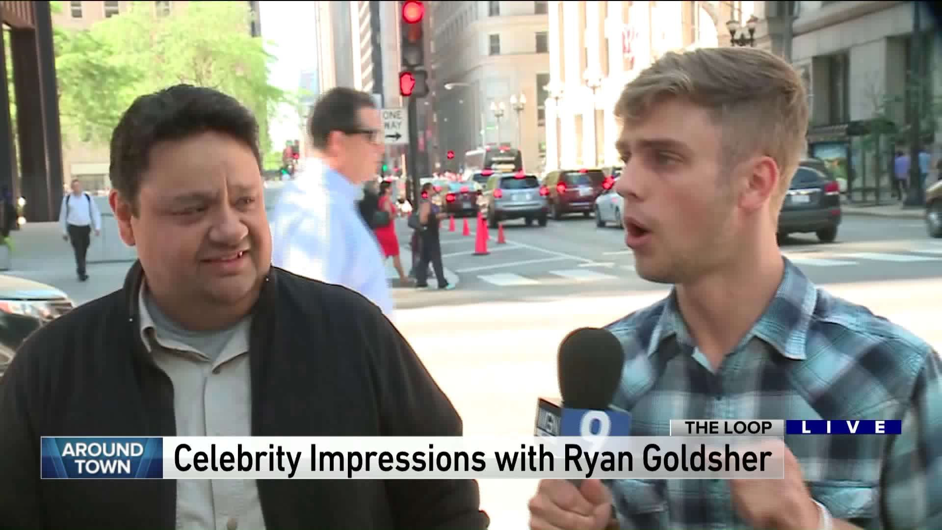 Around Town hit the streets to play “Name That Celebrity” with impressionist Ryan Goldsher