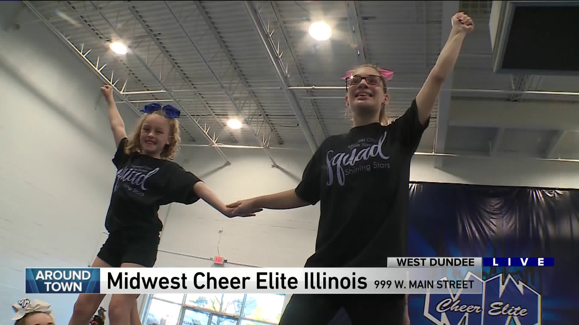 Around Town tumbles with Midwest Cheer Elite Illinois