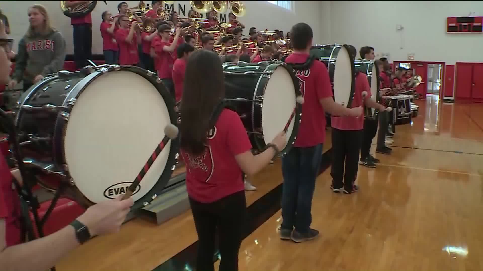 Around Town has a pep rally at Marist High School for the second round of the IHSA football playoffs