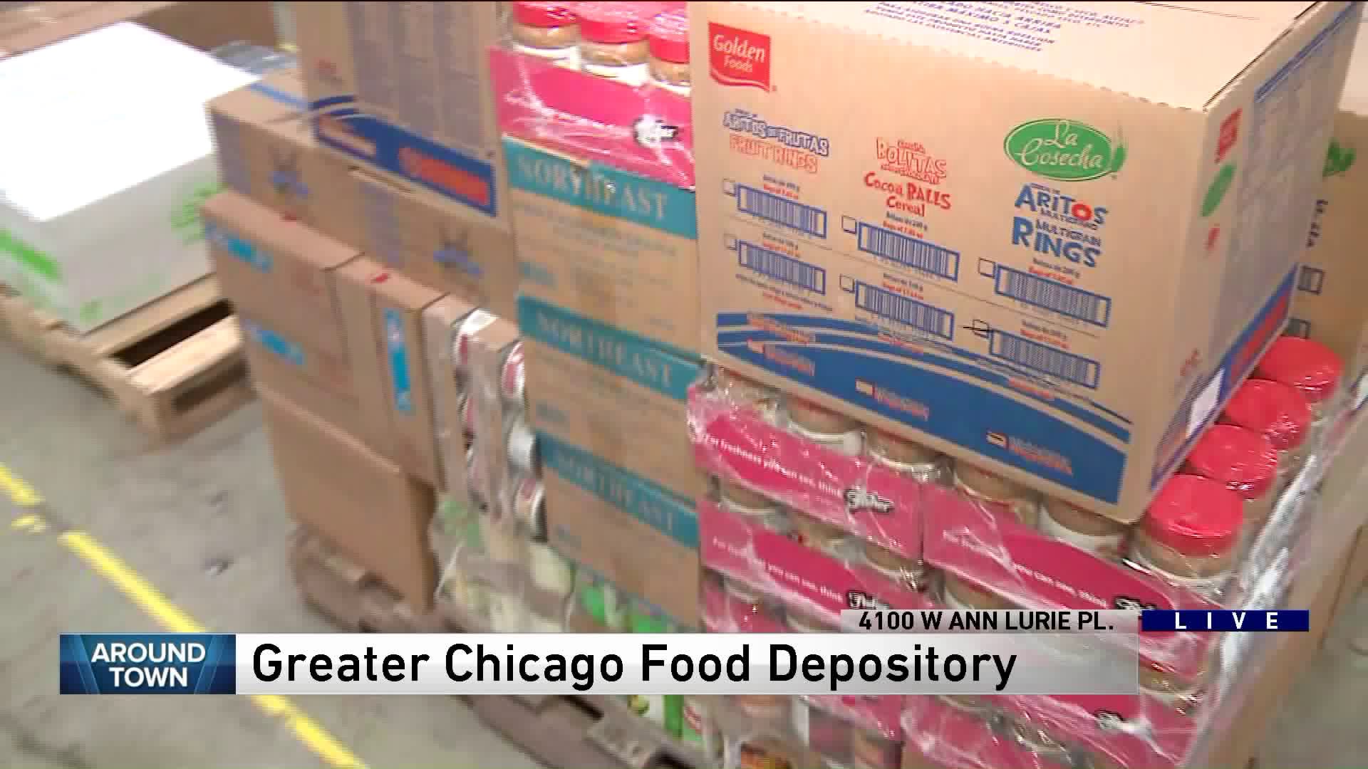 Around Town stops by the Greater Chicago Food Depository ahead of the annual WGN food drive