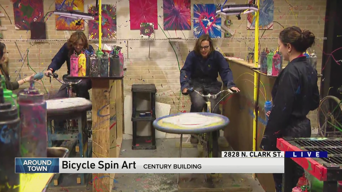 Around Town tries Bicycle Spin Art