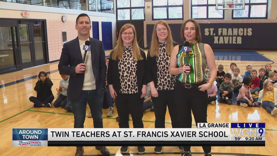 Around Town has fun with identical twin teachers at St. Francis Xavier School