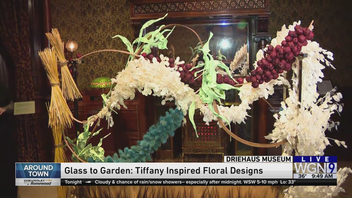 Around Town previews ‘Glass to Garden: Tiffany Inspired Floral Designs’ at the Driehaus Museum